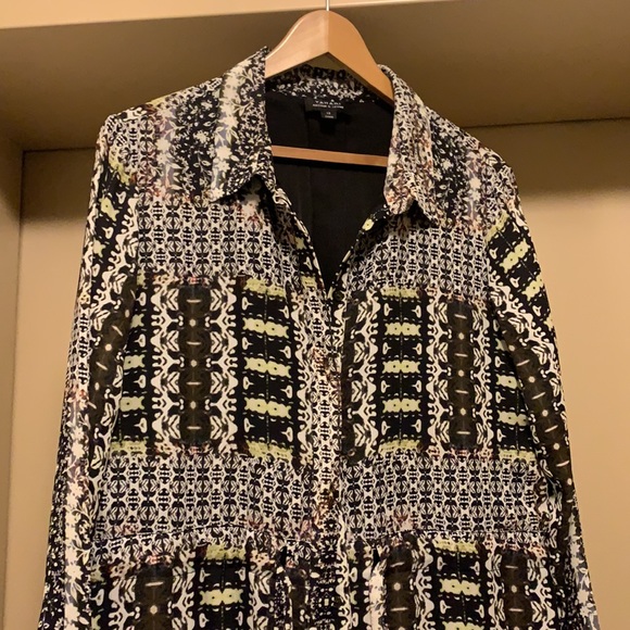 TAHARI A-Line collared dress with tie belt - Picture 2 of 4